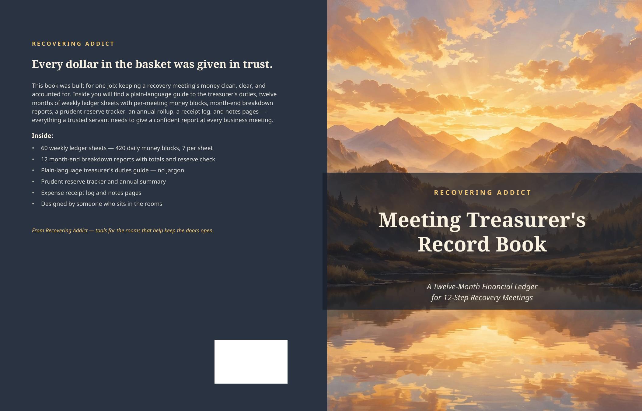 Wraparound cover of the Meeting Treasurer's Record Book